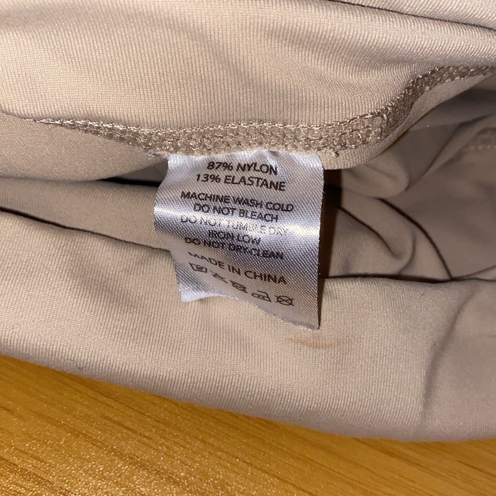 SASKI High Waisted Tan Full Length Leggings Stretchy Workout Gym Yoga - Picture 7 of 7